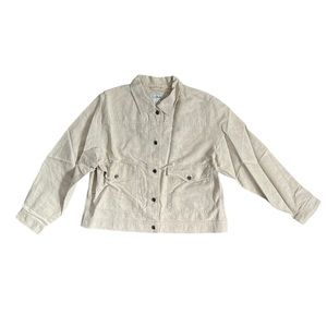 L.L. Bean Overshirt Shacket Khaki Long Sleeve Casual Linen Button Down EUC MP